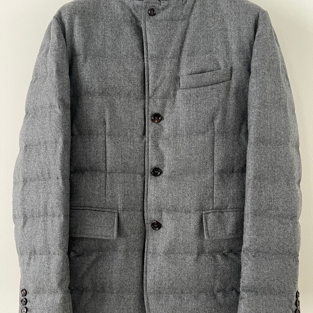 STUNNING Men's Moncler Puffer Grey Jacket Wool XXL (Size 5) Pristine Condition